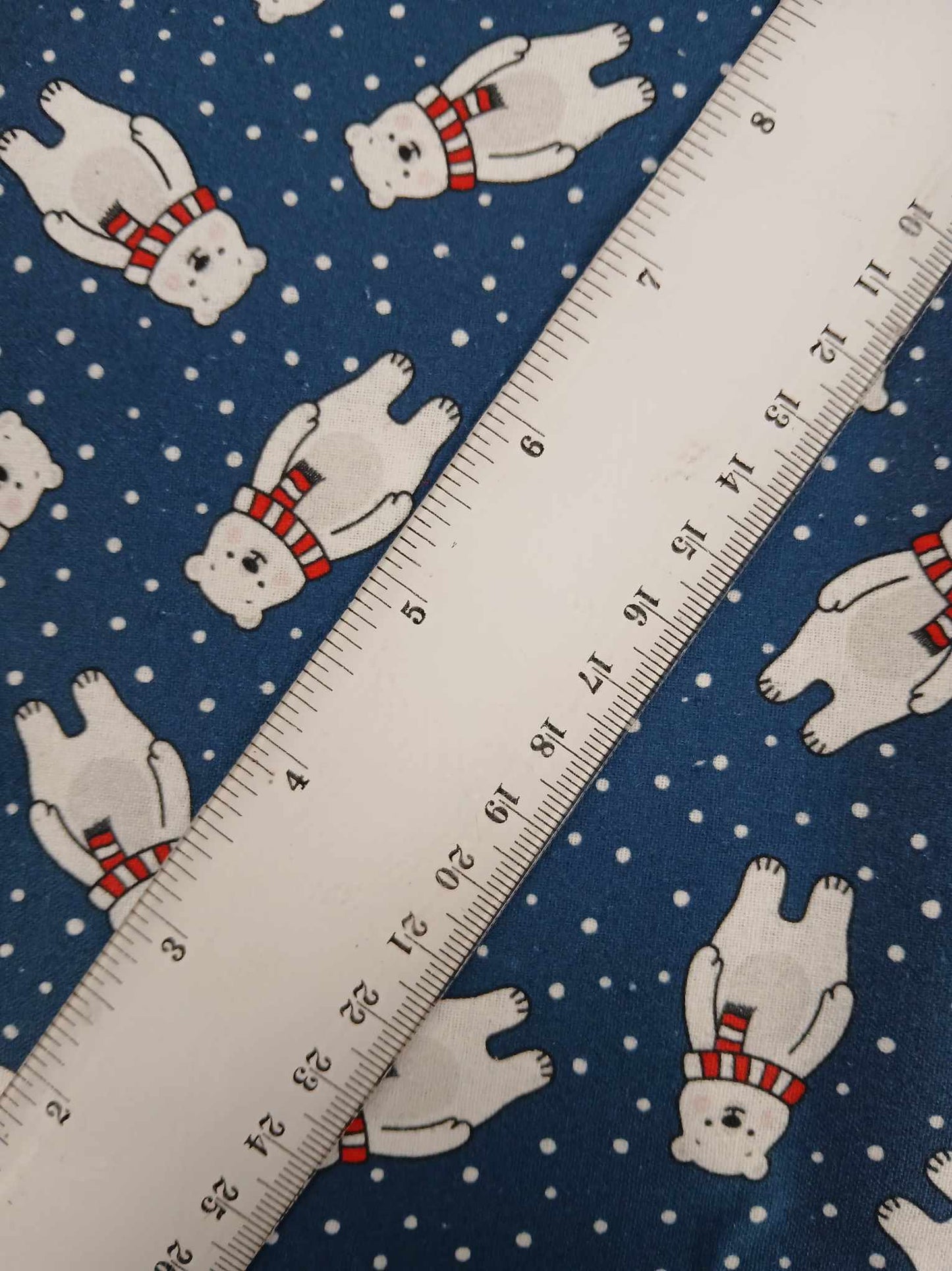 100% Christmas Cotton - Blue/Red/White - 44" Wide - Sold By the Metre