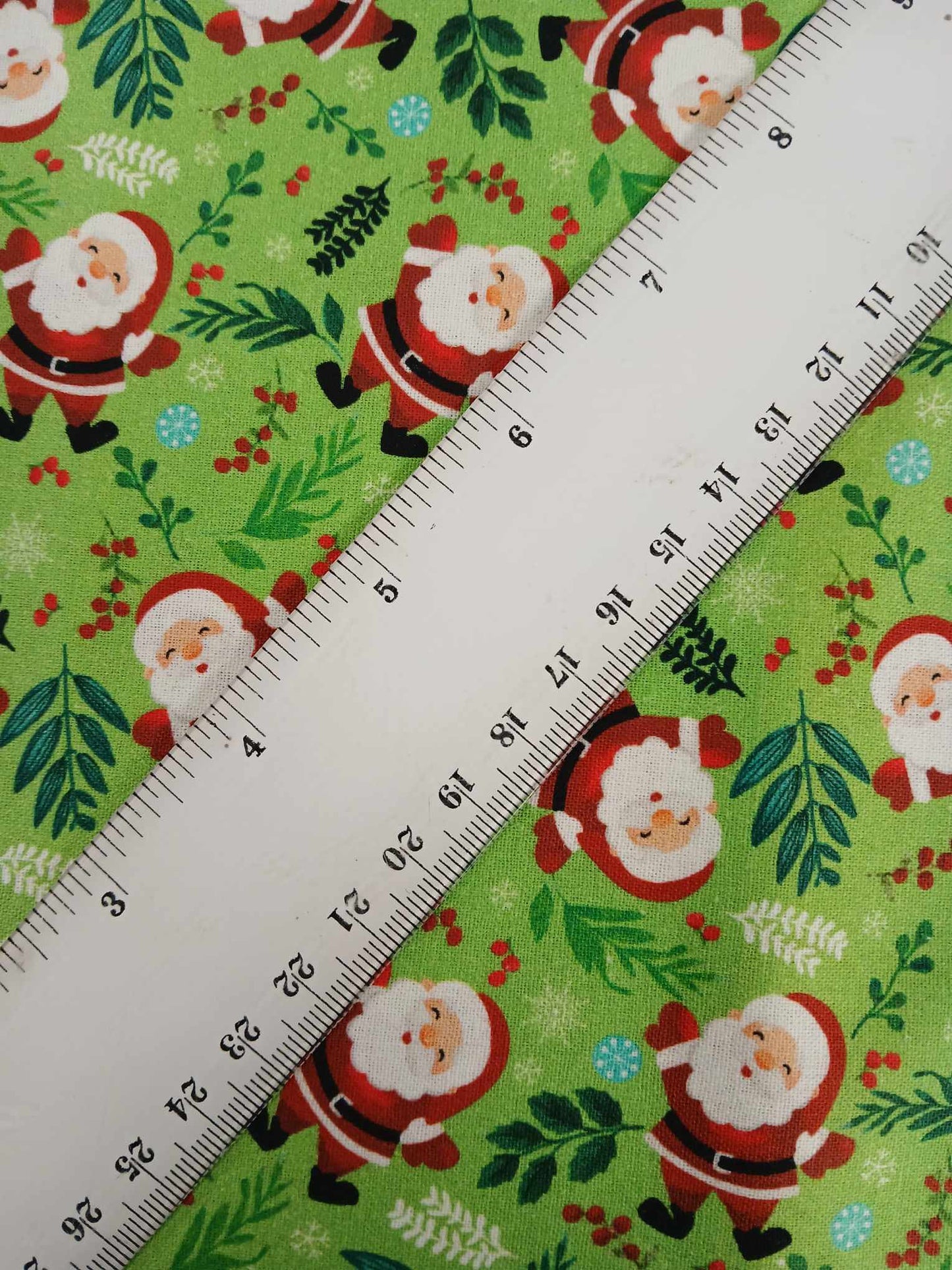 100% Christmas Cotton - Green/Red/White - 44" Wide - Sold By the Metre