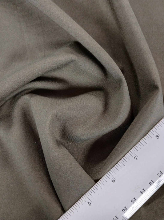 Poly Lycra Suiting - Dark Olive - 58" Wide - Sold By the Metre