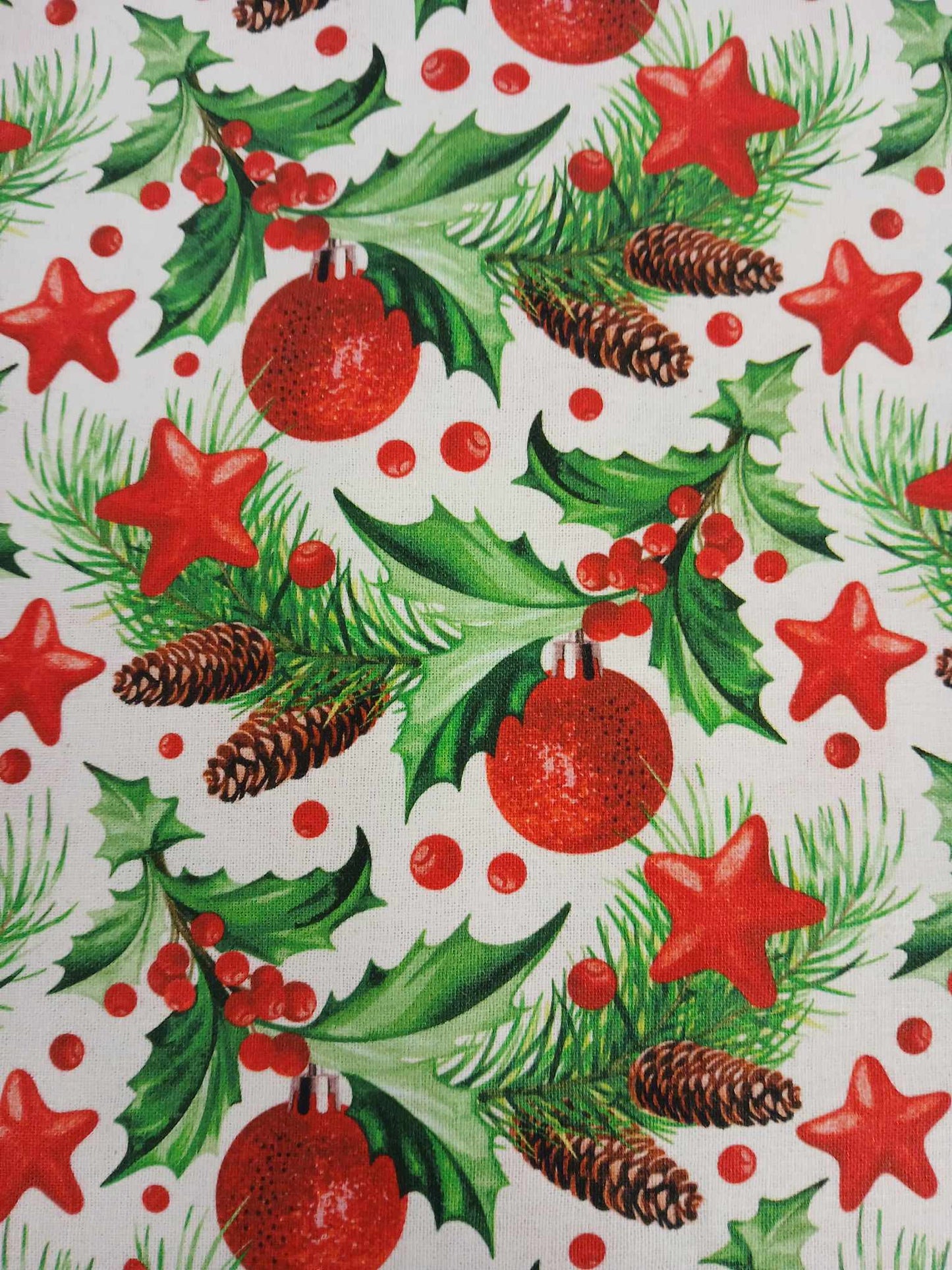 100% Christmas Cotton - Red/White/Green - 44" Wide - Sold By the Metre