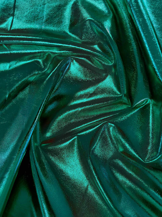 Poly Stretch Lame - Metallic Jade - 58" Wide - Sold By the Metre