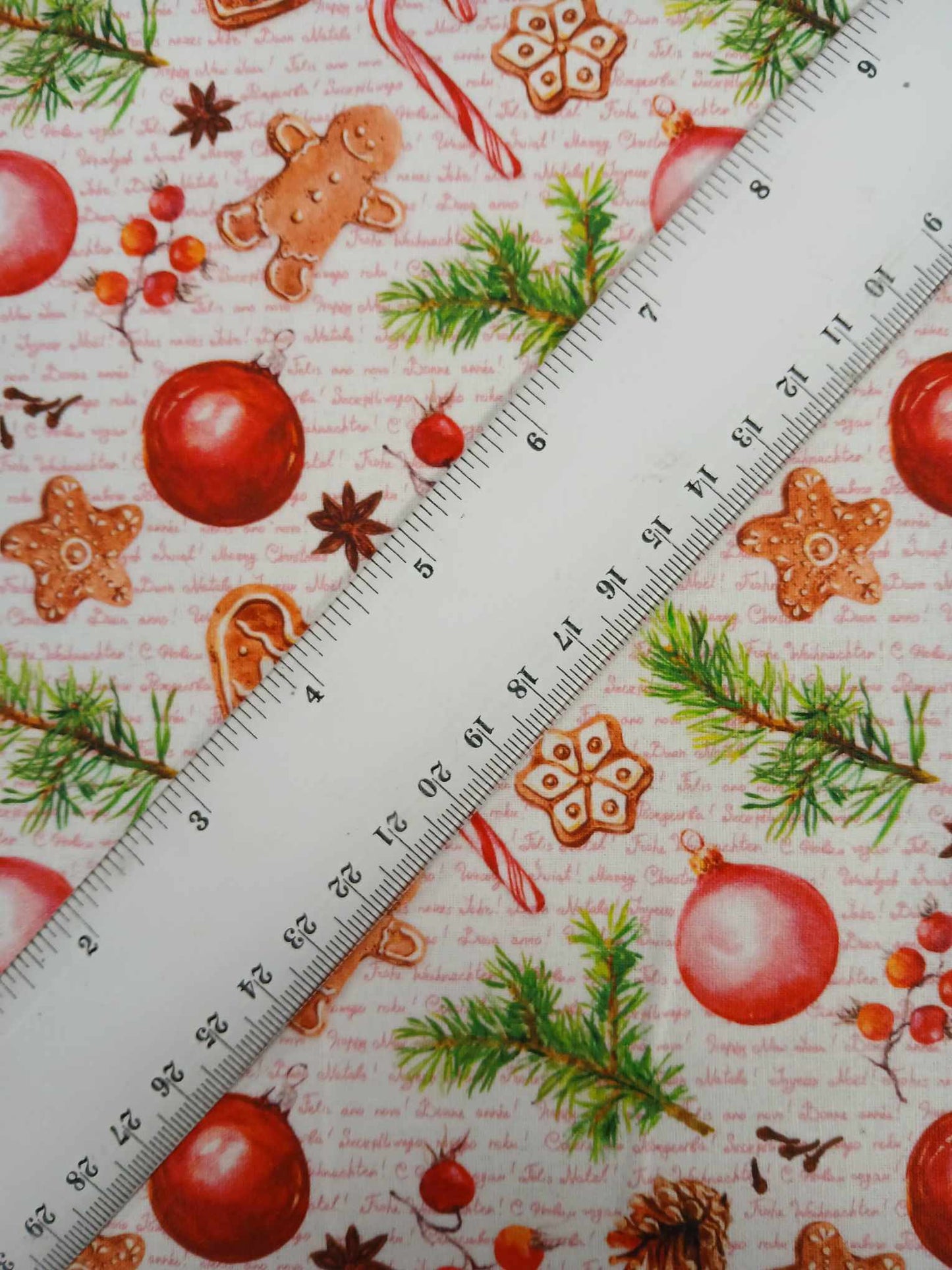 100% Christmas Cotton - Pink/Red/Green/Brown - 44" Wide - Sold By the Metre