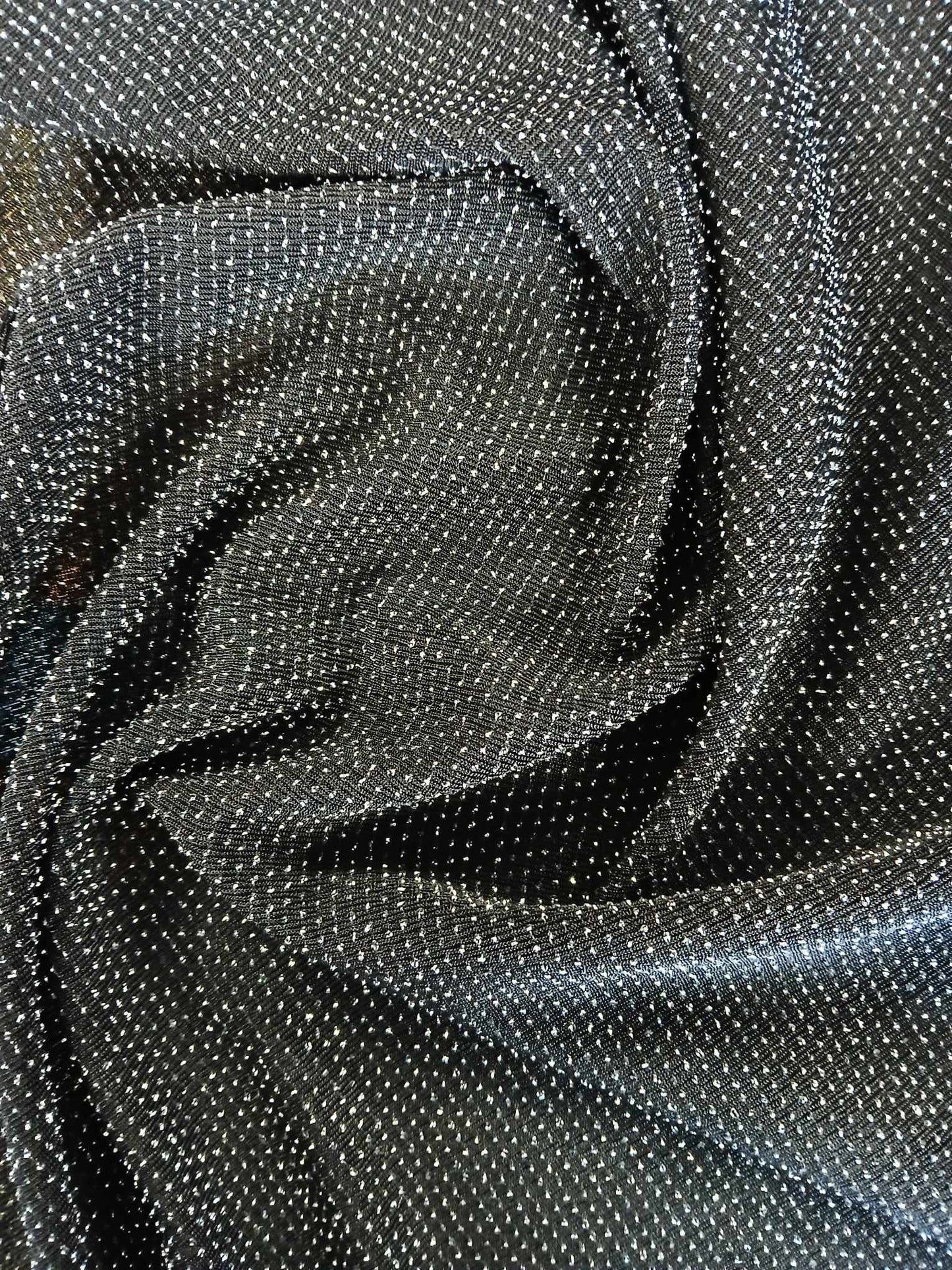 Poly Lycra Lurex - Black/Silver - 60" Wide - Sold By the Metre