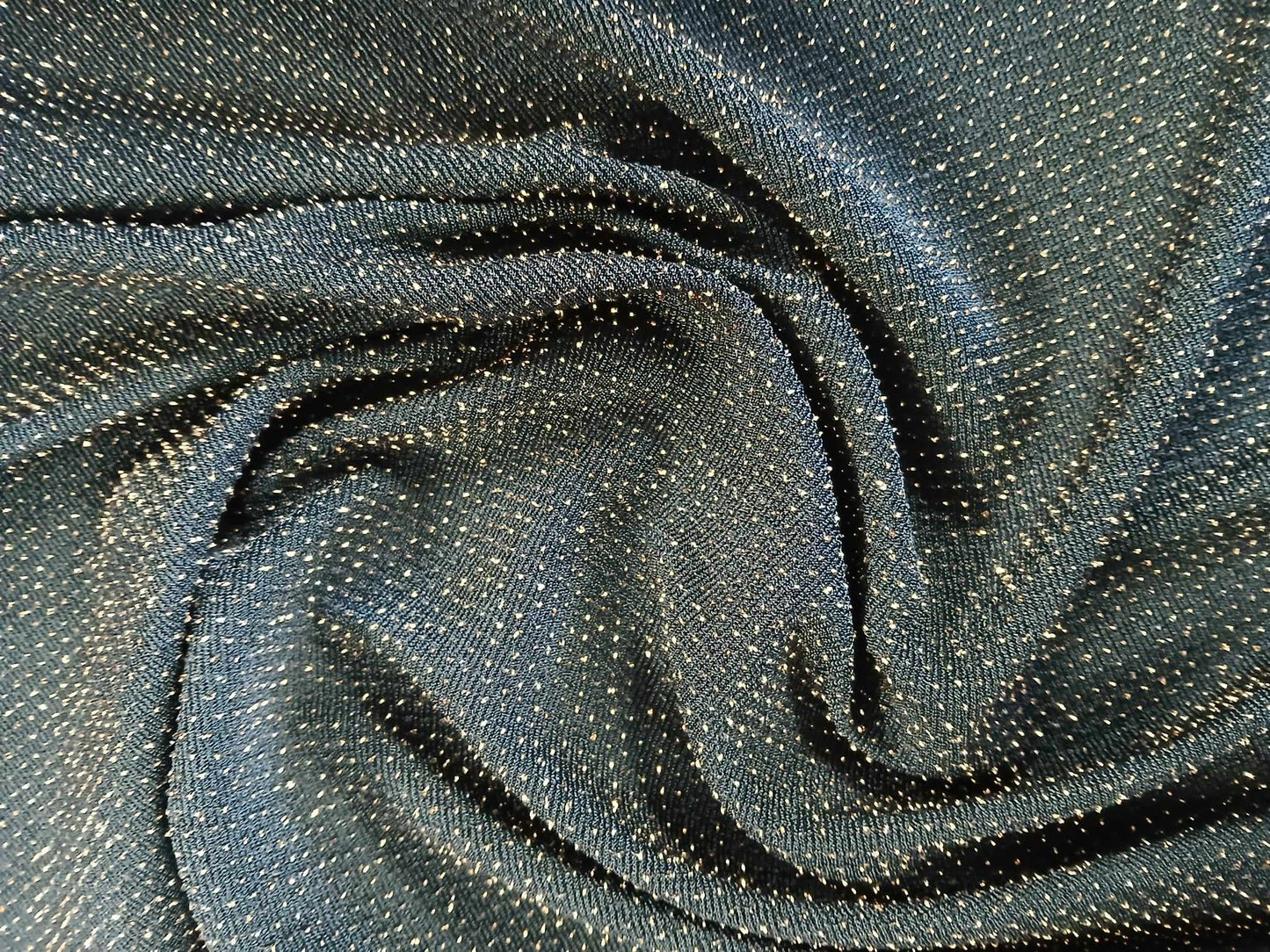 Poly Lycra Lurex - Black/Gold - 60" Wide - Sold By the Metre