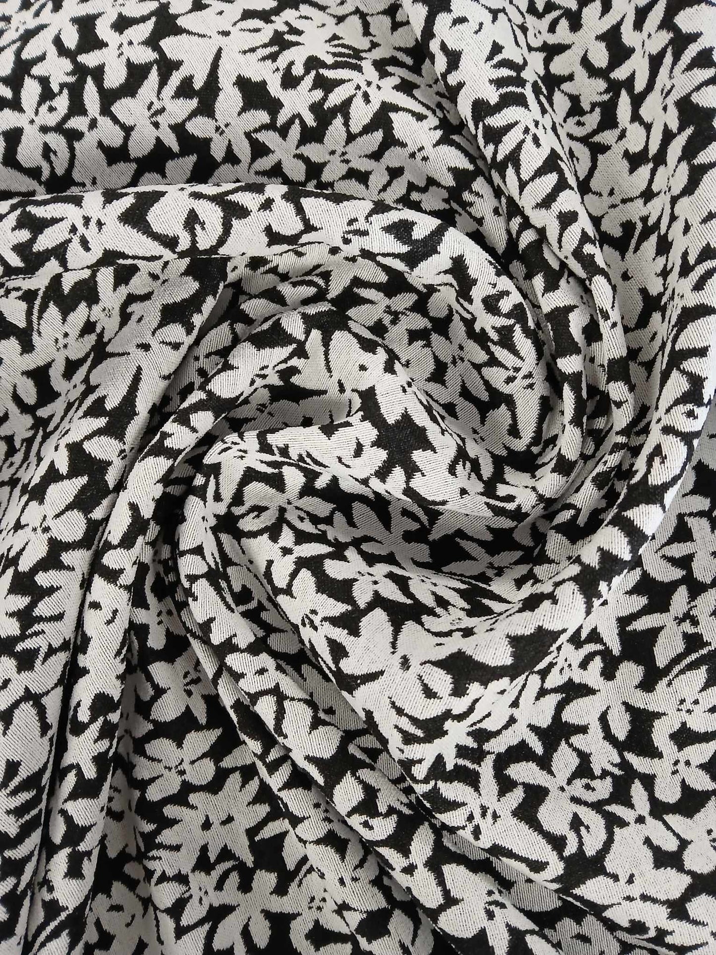 Poly Lycra Jacquard - Black/White - 58" Wide - Sold By the Metre