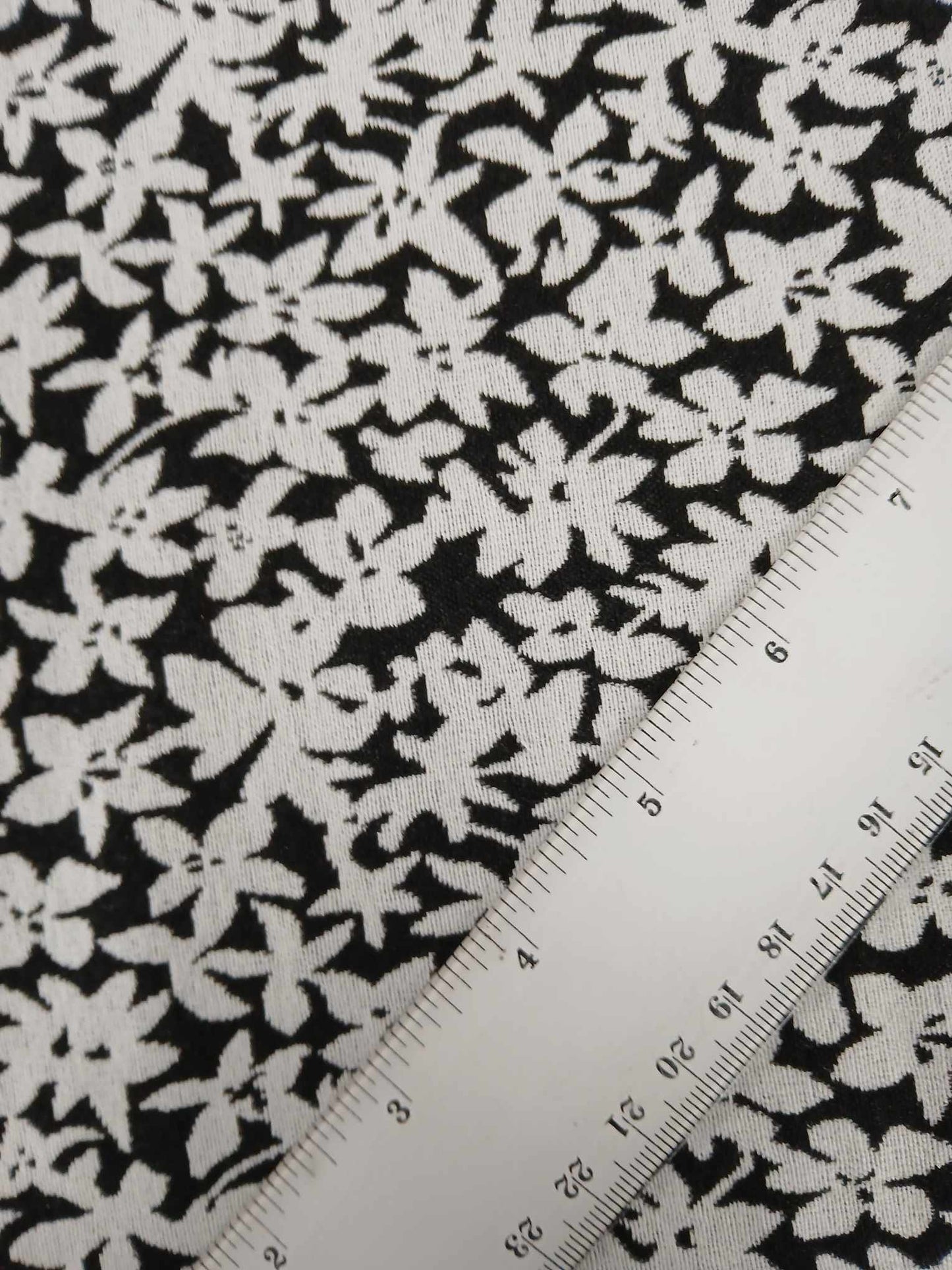 Poly Lycra Jacquard - Black/White - 58" Wide - Sold By the Metre