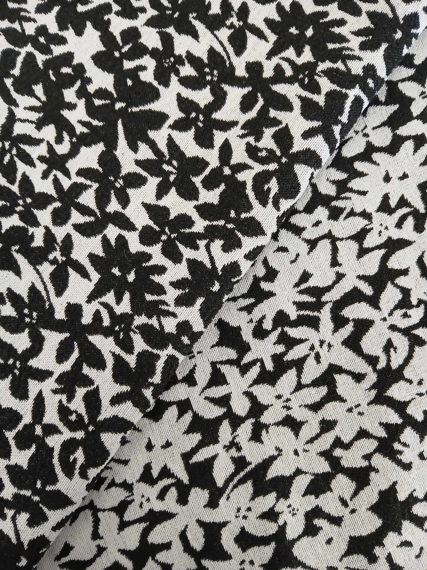 Poly Lycra Jacquard - Black/White - 58" Wide - Sold By the Metre