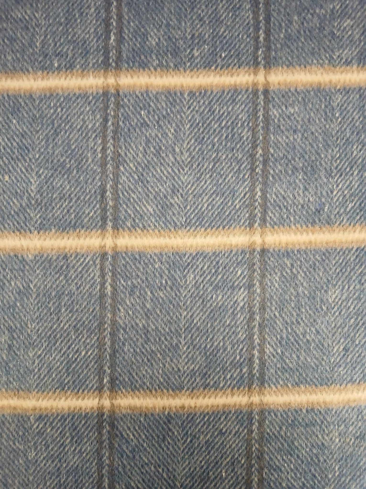 Washable Wool - Check - Blue/Cream/Beige/Grey - 60" Wide - Sold By the Metre