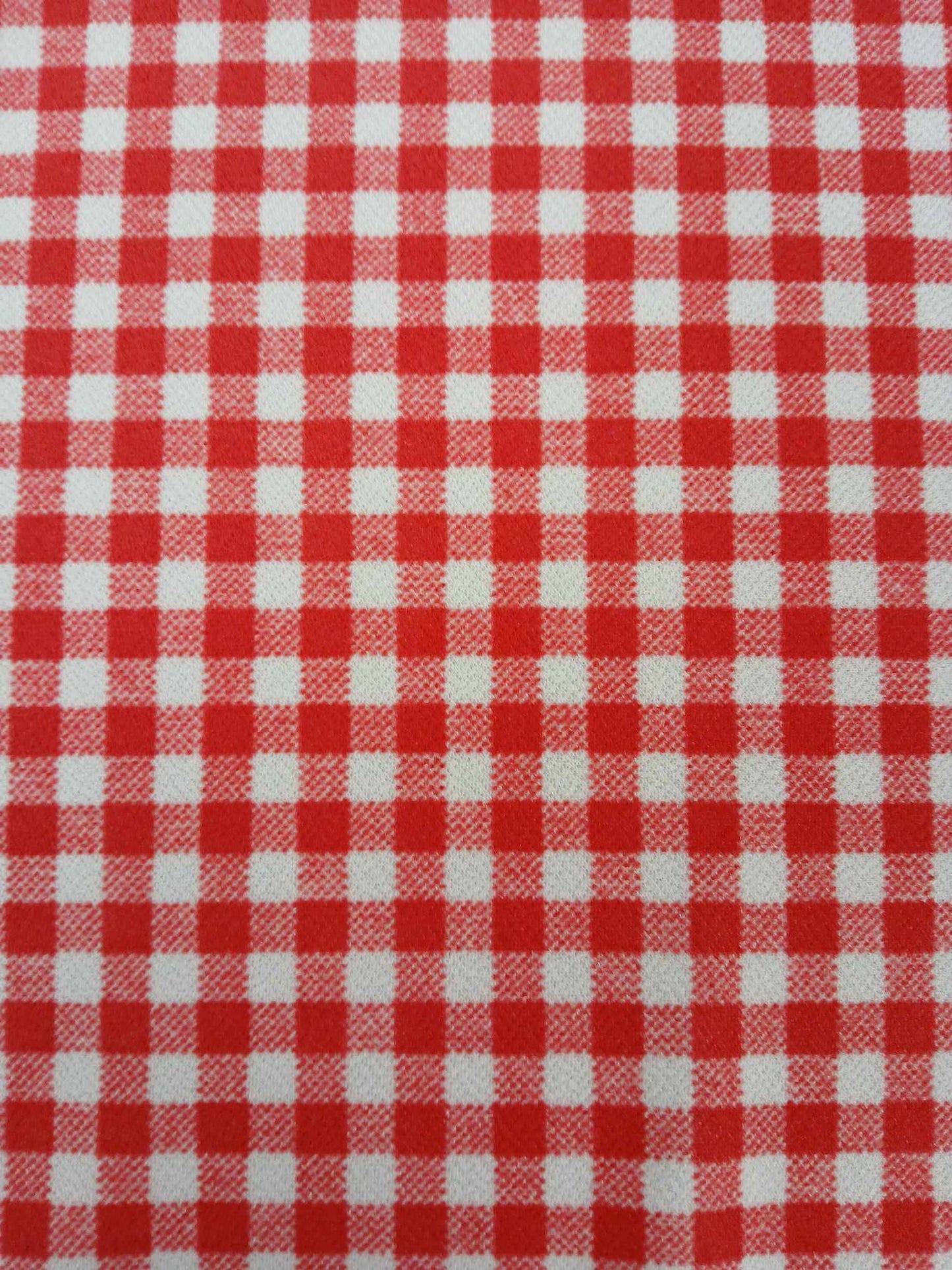 Scuba Crepe - Gingham - Red/White - 61" Wide - Sold By the Metre