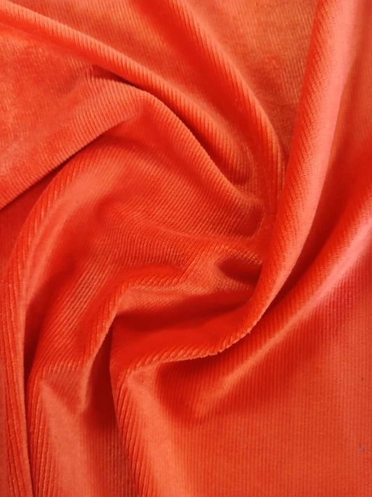 Corded Velvet - Orange - 63" Wide - Sold By the Metre