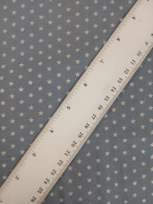 100% Cotton - Christmas Stars - Grey/Silver - 44" Wide - Sold By the Metre