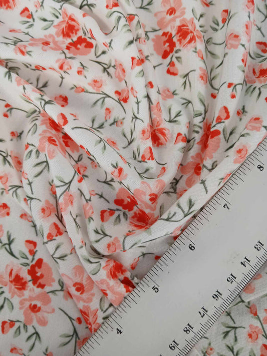 Spun Poly Jersey - White/Pink/Green - 59" Wide - Sold By the Metre