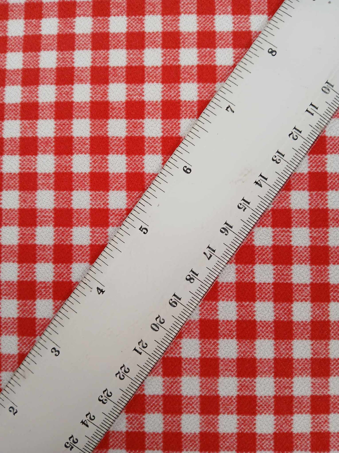 Scuba Crepe - Gingham - Red/White - 61" Wide - Sold By the Metre