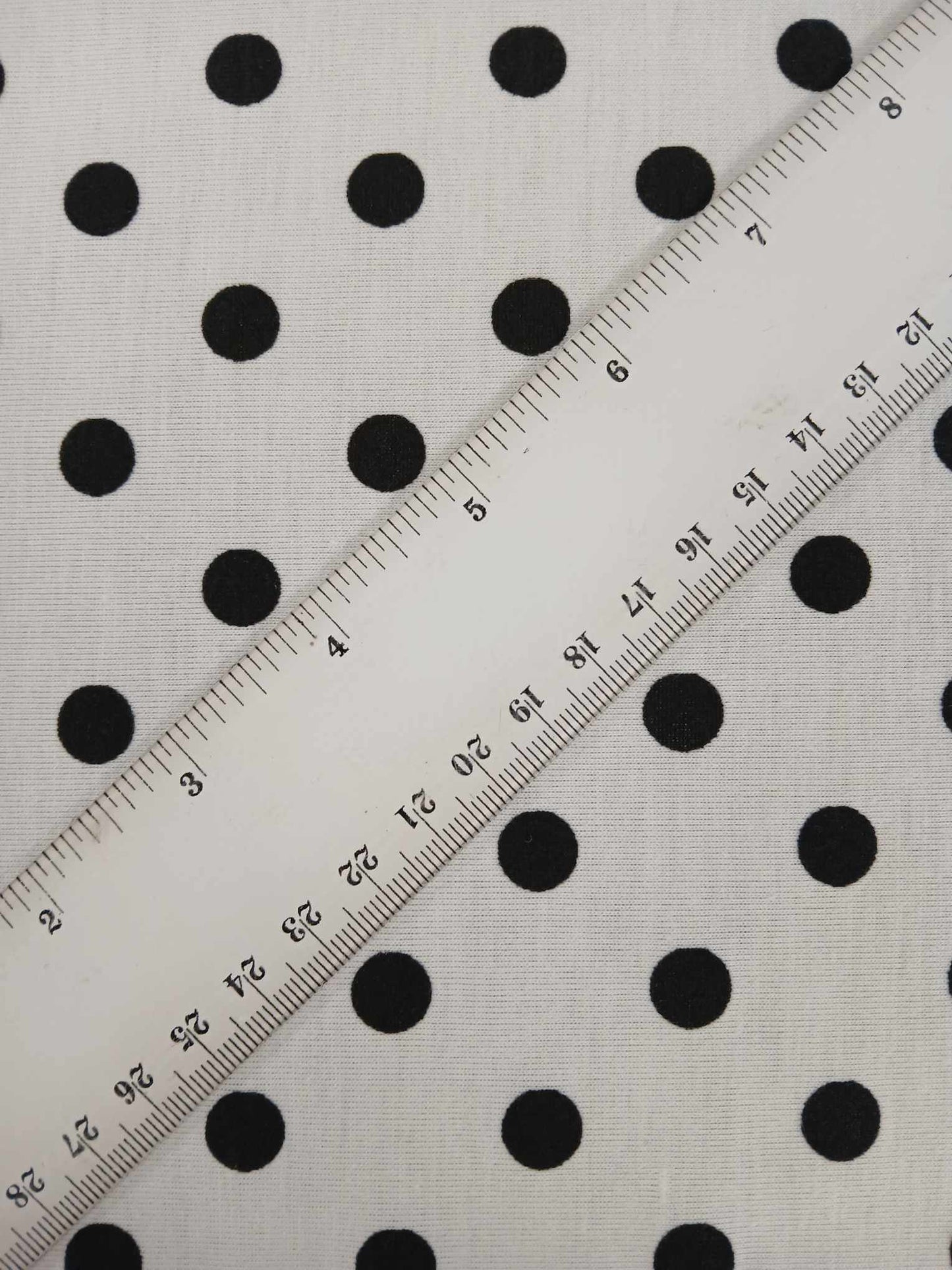 Poly Lycra Jersey - Spot - White/Black - 60" Wide - Sold By the Metre