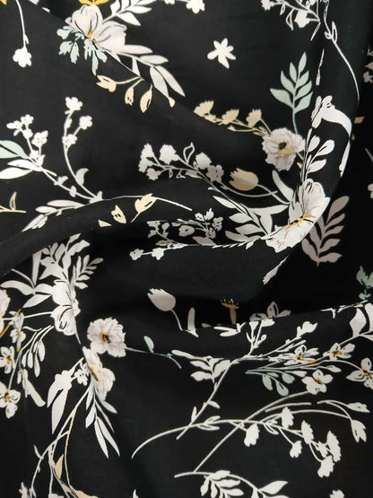 Viscose - Black/White/Yellow/Green - 57" Wide - Sold By the Metre
