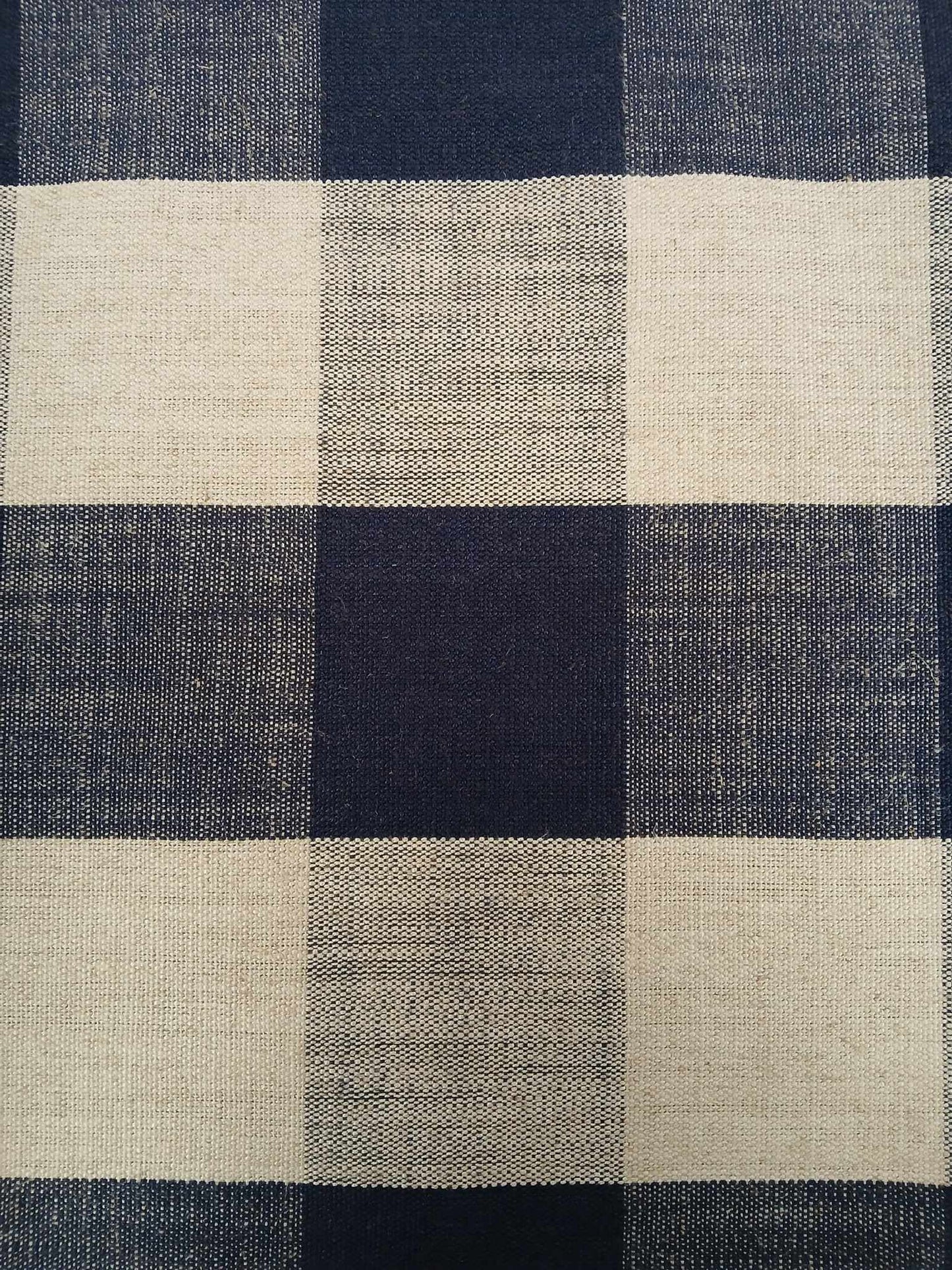 Viscose Linen Heavy - Blue/Cream - 59" Wide - Sold By the Metre