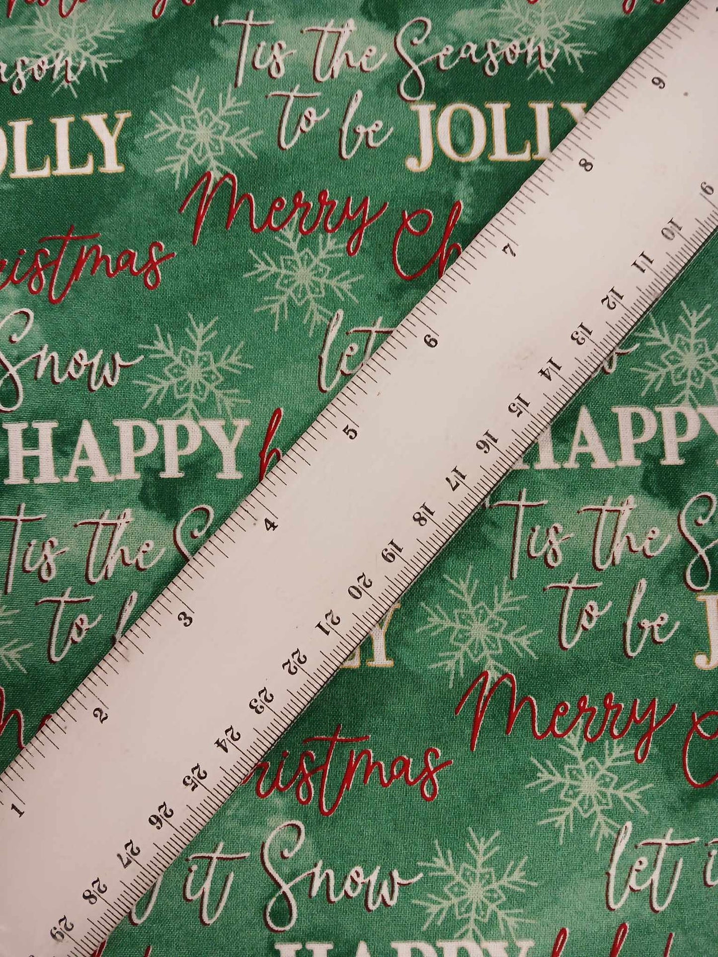 100% Cotton - Christmas - Green/White/Red - 53" Wide - Sold By the Metre