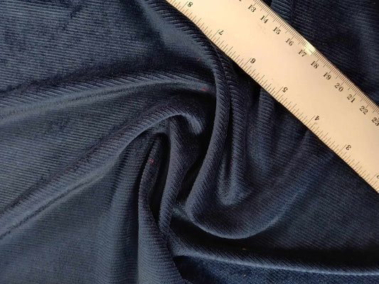 Corded Velvet - Navy - 63" Wide - Sold By the Metre