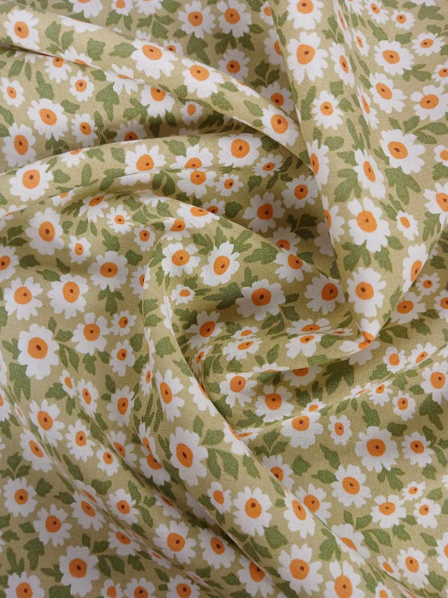 Viscose - Green/Yellow/White - 57" Wide - Sold By the Metre