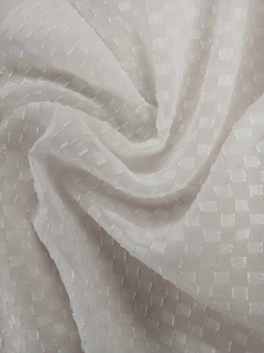 Clipped Georgette - Ivory - 59" Wide - Sold By the Metre