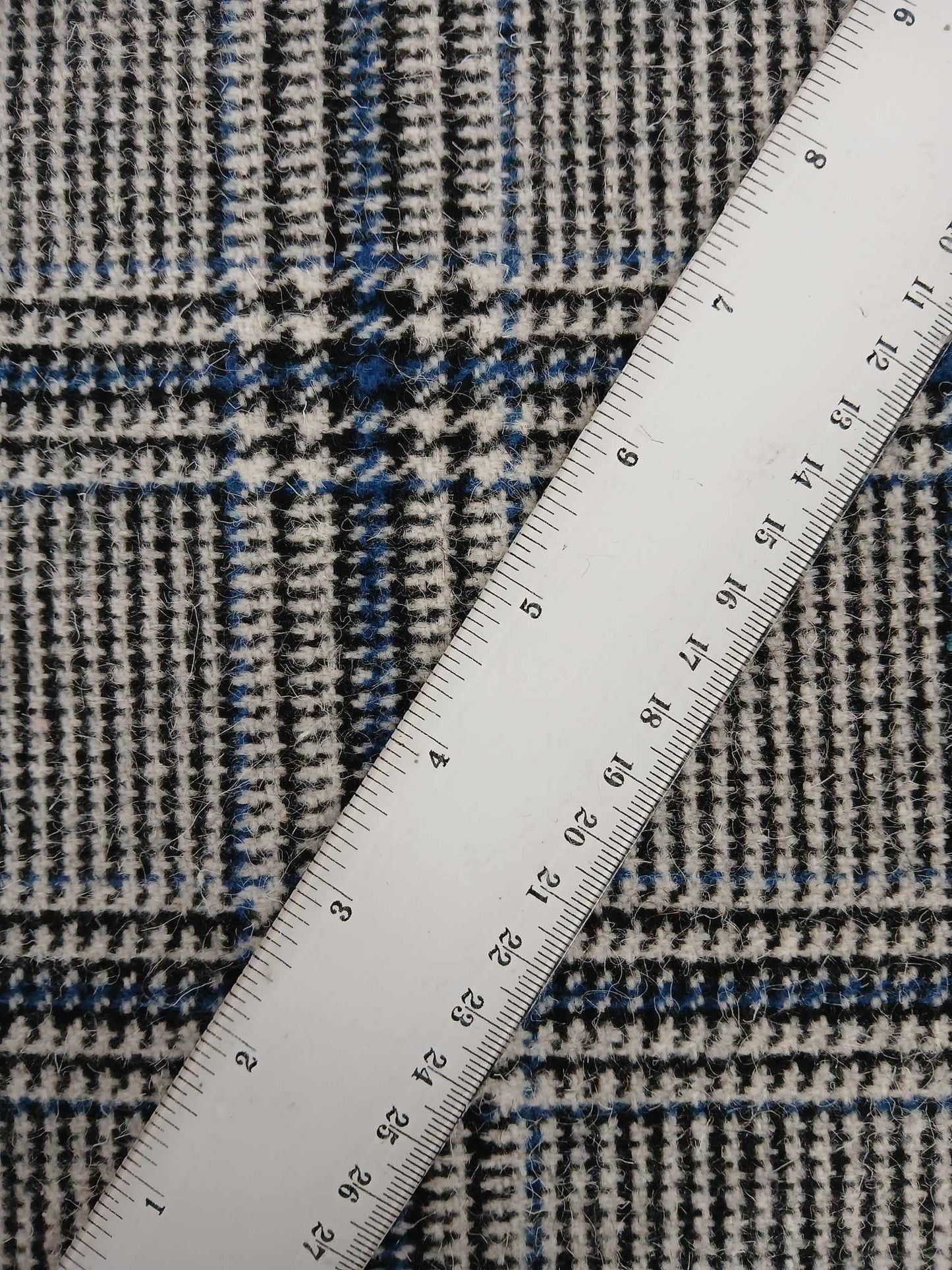 Washable Wool - Blue/Black/Grey/White - 60" Wide - Sold By the Metre