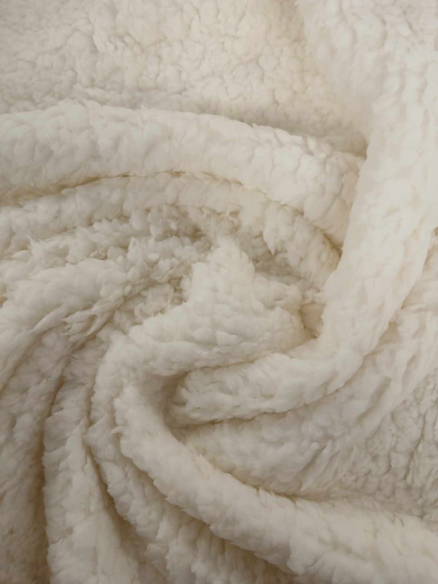 Suede Backed Fur - White/Cream - 62" Wide - Sold By the Metre