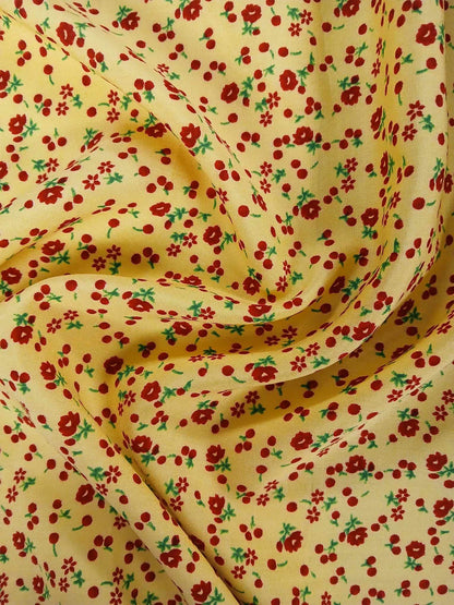 Viscose - Yellow/Red/Green - 57" Wide - Sold By the Metre