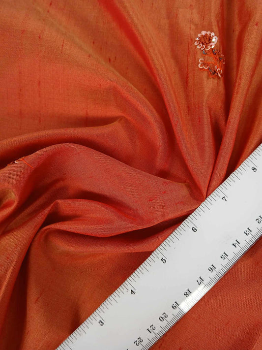 Dupion Silk - Burnt Orange - 44" Wide - Sold By the Metre