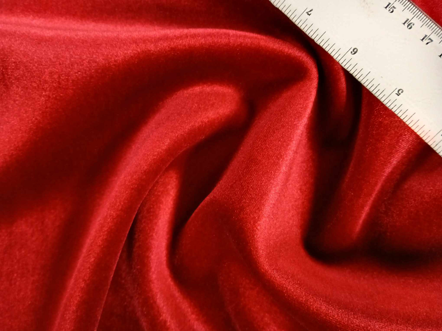 Scuba backed Velvet - Red/Black - 64" Wide - Sold By the Metre