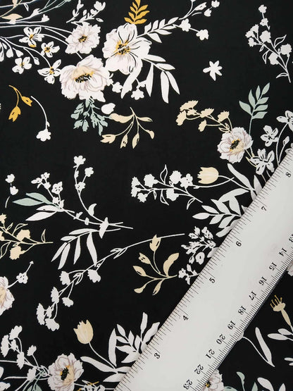 Viscose - Black/White/Yellow/Green - 57" Wide - Sold By the Metre