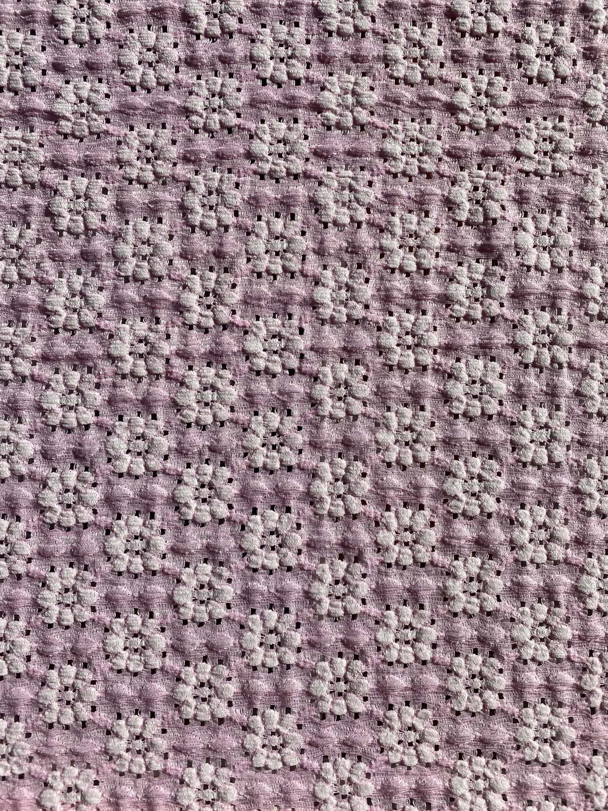 50% Nylon 45% Cotton 5% Spandex - Pink/White - Clover Designs - 52" Wide