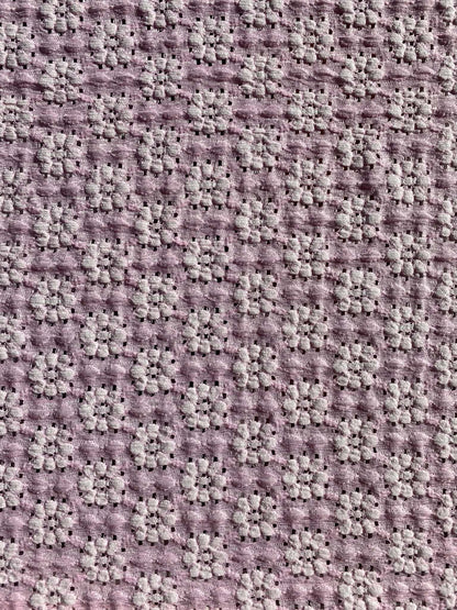 50% Nylon 45% Cotton 5% Spandex - Pink/White - Clover Designs - 52" Wide
