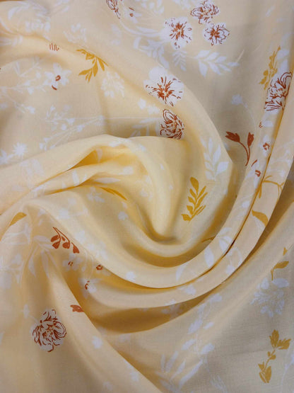 Viscose - Yellow/Mustard/White - 57" Wide - Sold By the Metre