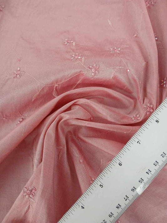 Dupion Silk - Pink - 44" Wide - Sold By the Metre