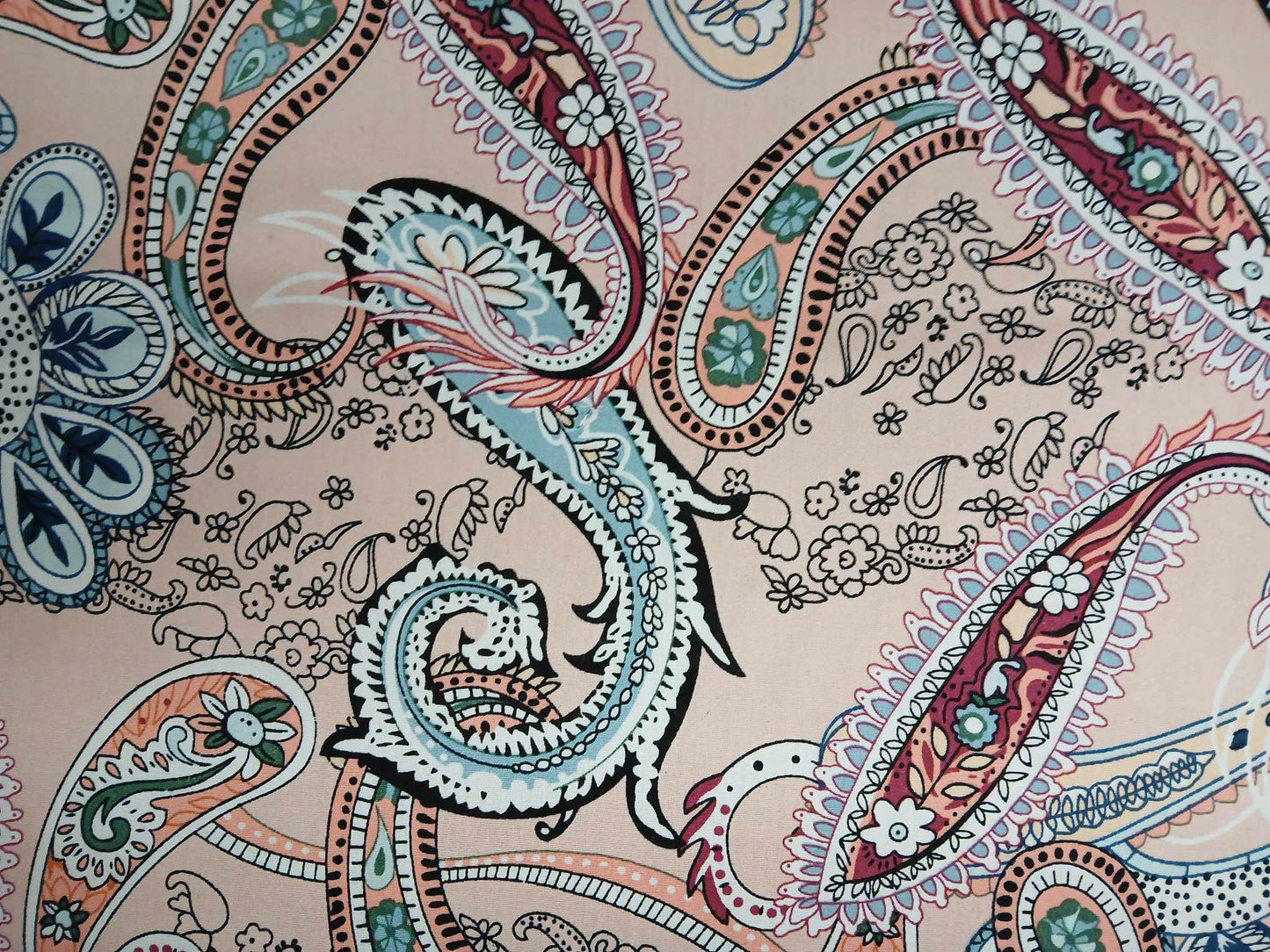 Viscose - Pink/Turquoise/Plum - 57" Wide - Sold By the Metre