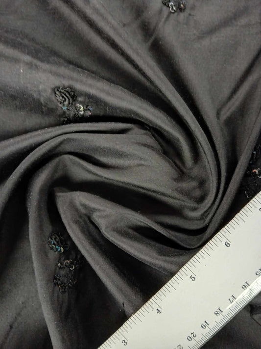 Dupion Silk - Black - 44" Wide - Sold By the Metre