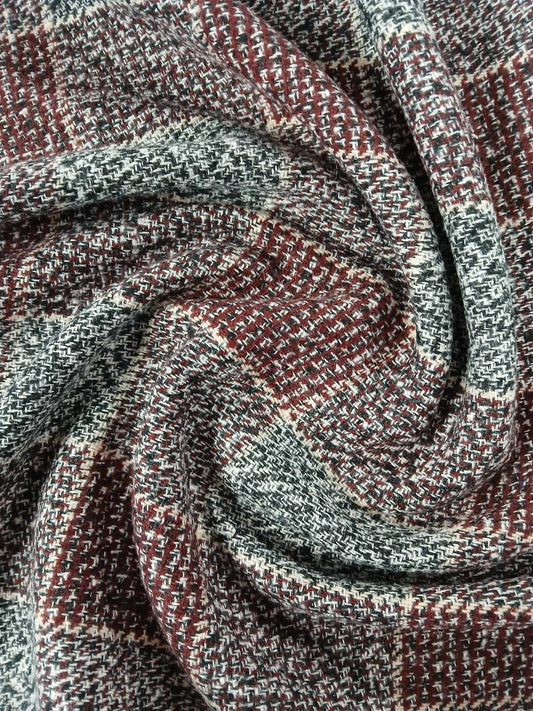 Washable Wool - Plum/Grey/Black - 60" Wide - Sold By the Metre