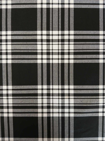 Poly Viscose 65/35 - Black/White - 60" Wide - Sold By the Metre