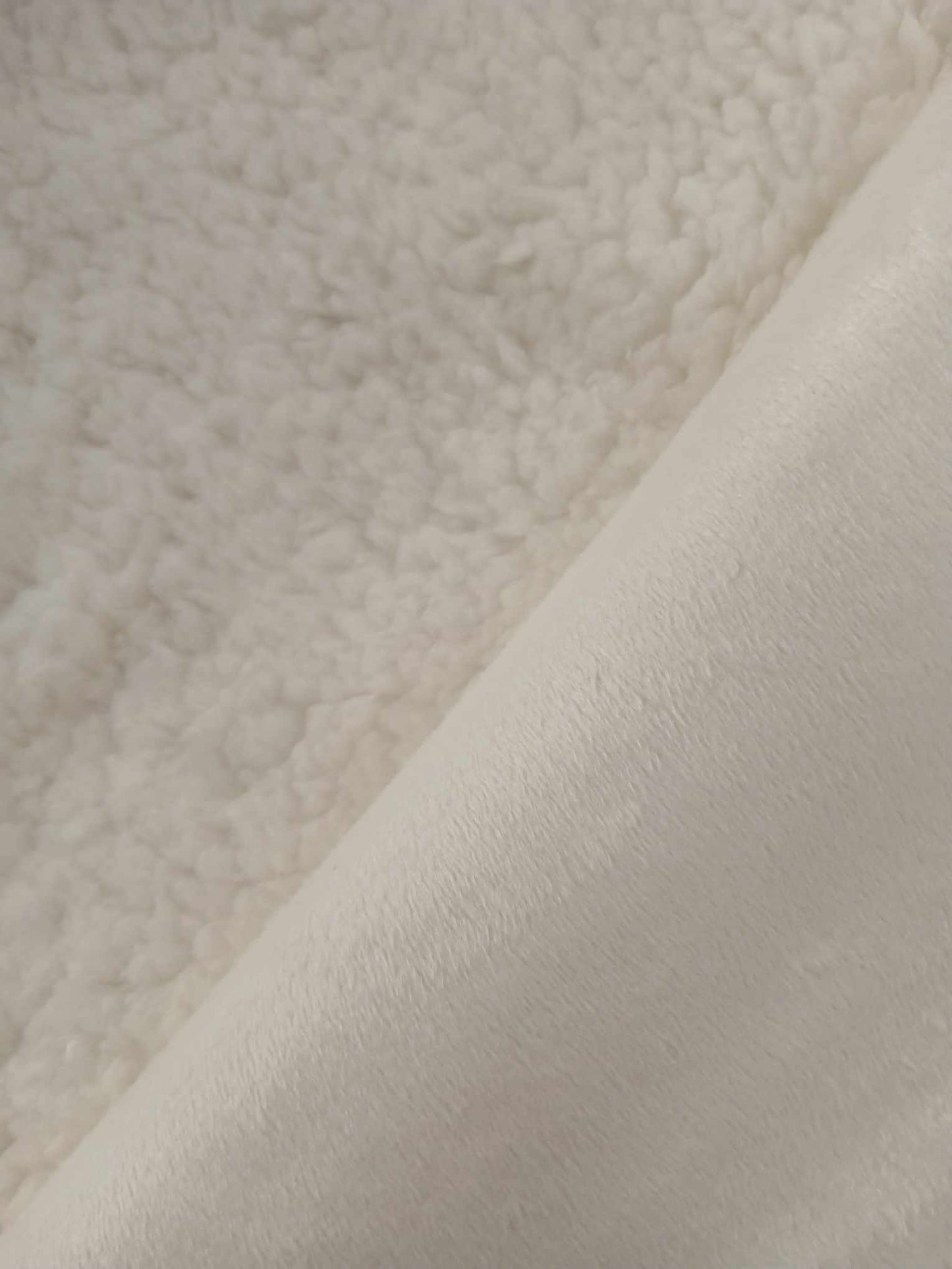 Suede Backed Fur - White/Cream - 62" Wide - Sold By the Metre