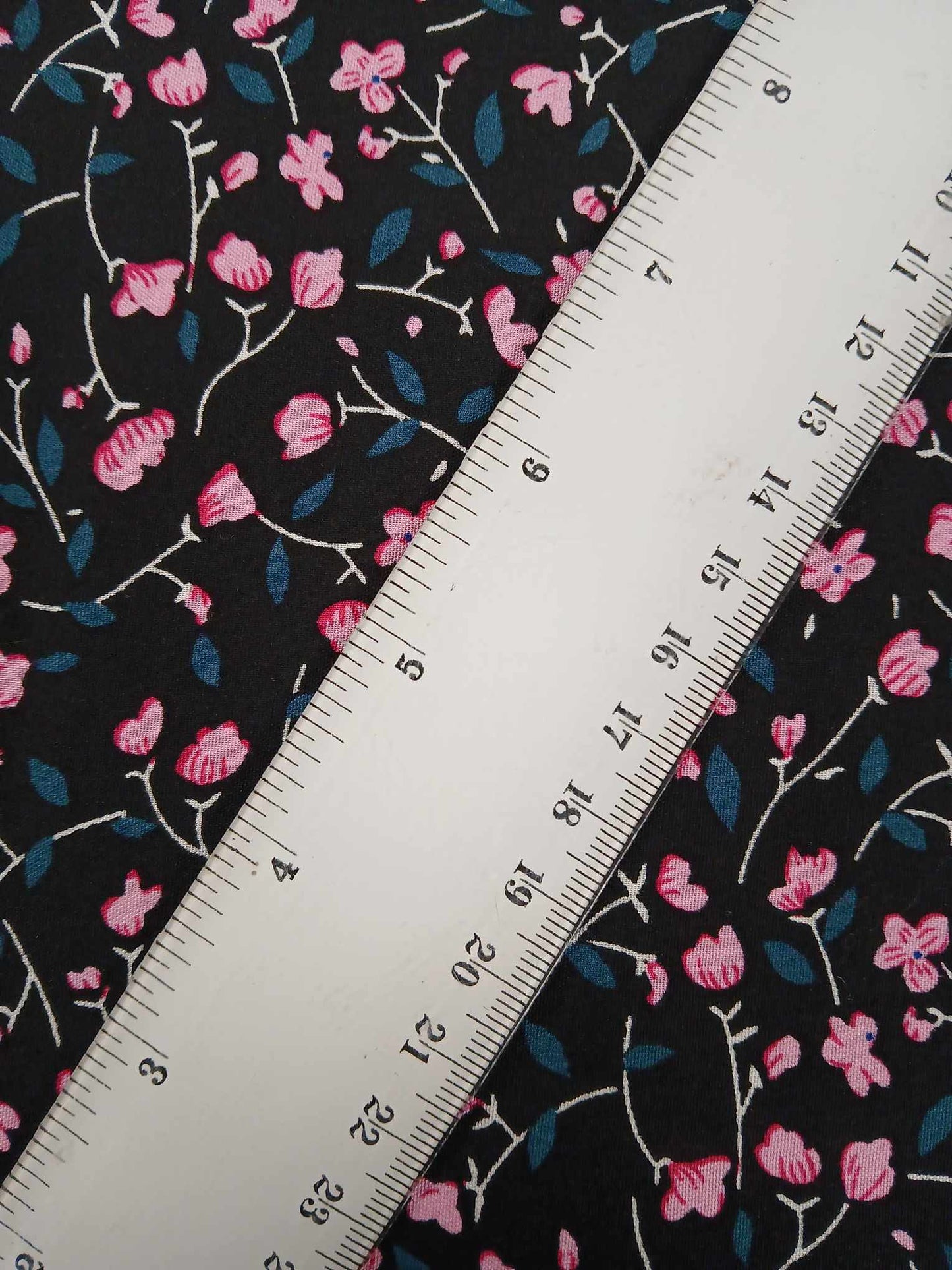 Viscose - Black/Pink/Teal - 57" Wide - Sold By the Metre