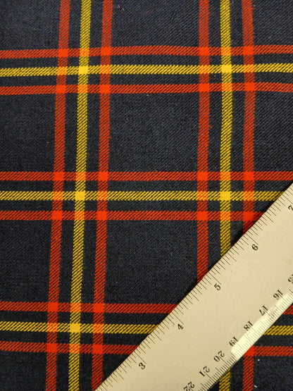 Poly Viscose 65/35 - Blue/Red/Yellow - 59" Wide - Sold By the Metre