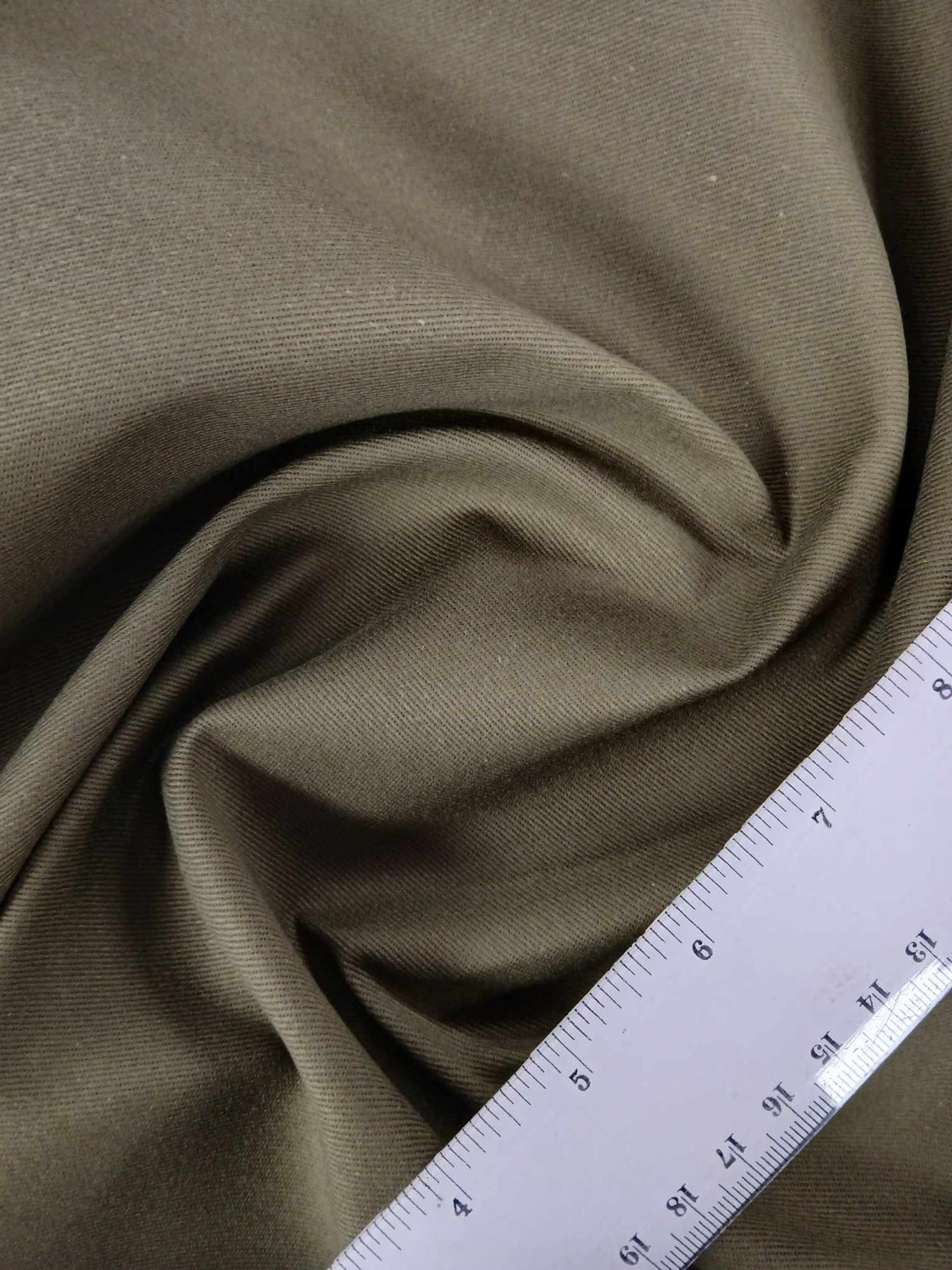 100% Cotton Twill - Army Green - 61" Wide - Sold By the Metre