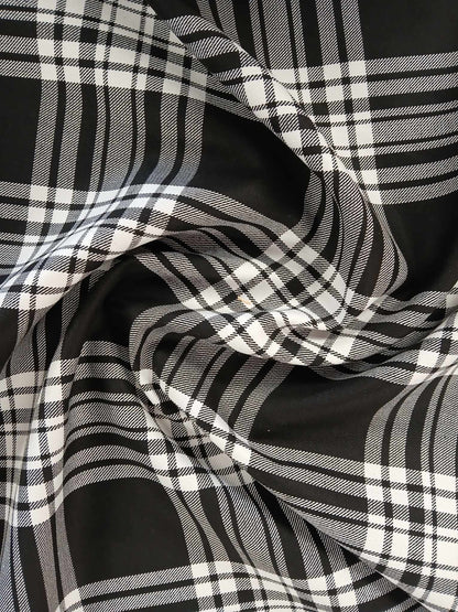 Poly Viscose 65/35 - Black/White - 60" Wide - Sold By the Metre