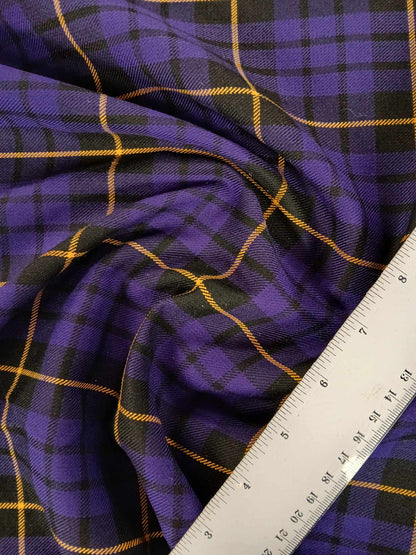 Poly Viscose 65/35 - Purple/Black/Yellow - 59" Wide - Sold By the Metre