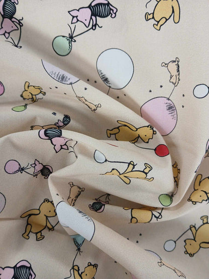 100% Cotton - Winnie and Friends - Baby Pink - 45" Wide - Sold By the Metre