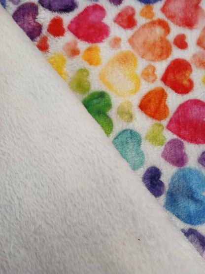 Cuddle Fleece - Love Hearts - Multicoloured - 62" Wide - Sold By the Metre