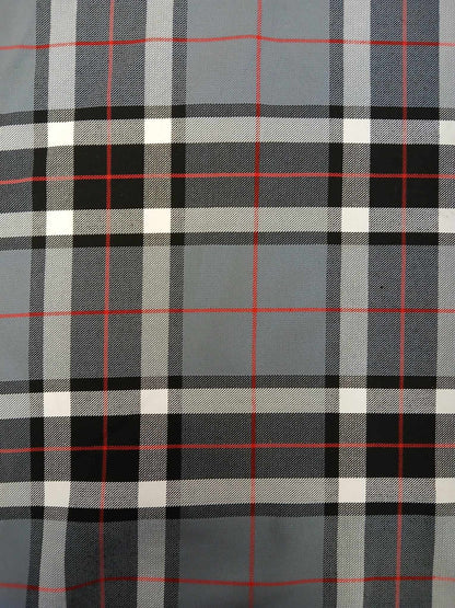 Poly Viscose 65/35 - Grey/Black/White/Red - 59" Wide - Sold By the Metre
