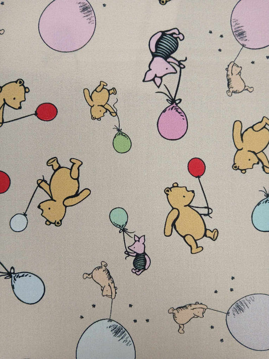 100% Cotton - Winnie and Friends - Baby Pink - 45" Wide - Sold By the Metre