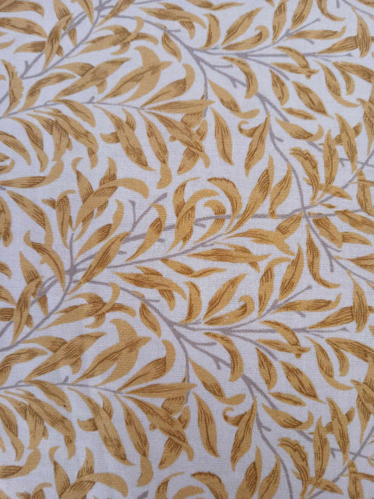 100% Cotton - Willow Bough - Ocher - 55" Wide - Sold By the Metre