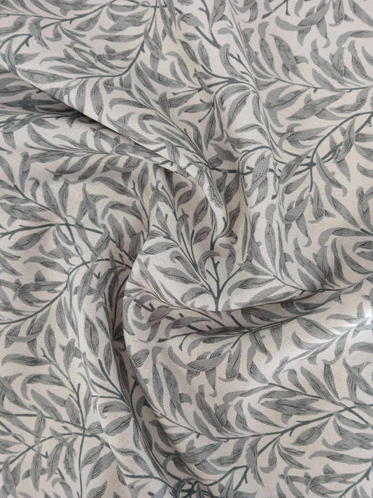 100% Cotton - Willow Bough - Silver - 55" Wide - Sold By the Metre